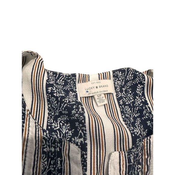 Lucky Brand Women's Floral Peasant Top Tunic Blouse Size S Multicolor - Picture 3 of 3